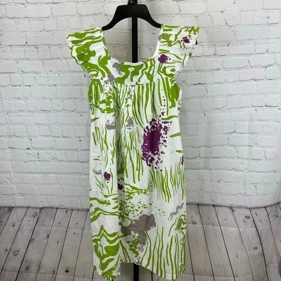 Virginia Johnson Ruffle Sleeve Spring Dress Size Small - Picture 4 of 10